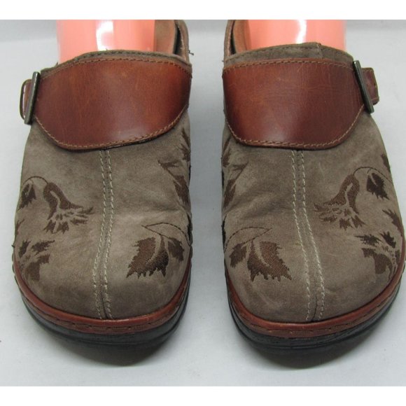 Klogs Leather Austin Clog Taupe Suede Tapestry USA - Picture 2 of 12